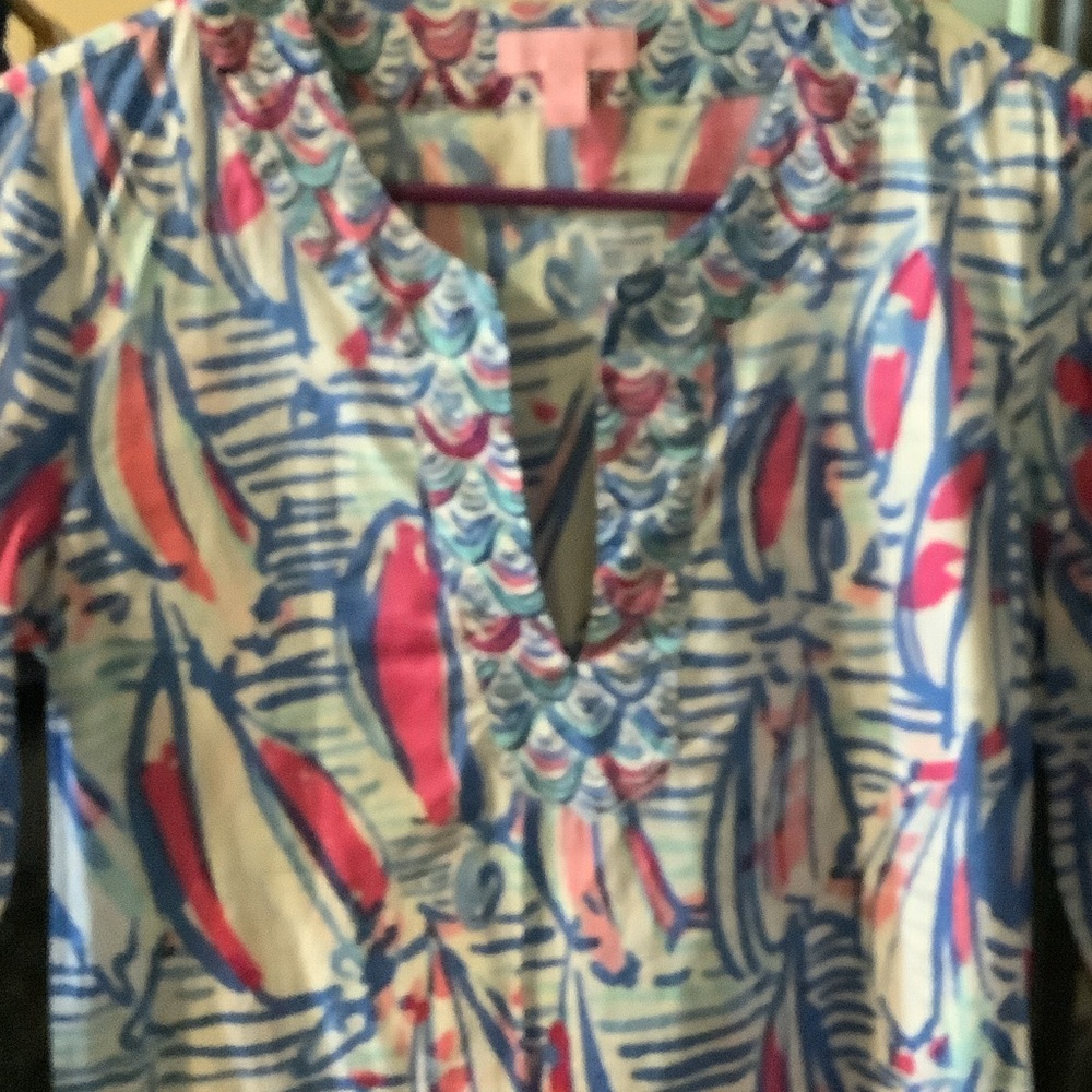Lilly Pulitzer Multicolor Wave Pattern Blouse - image 3
